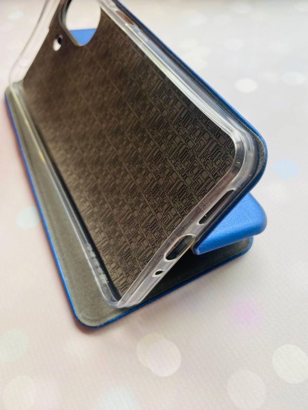 Чохол-книжка з малюнком для Xiaomi Redmi 13C/Poco C65 Синій :: Дівчина з паспортом (принт 12)