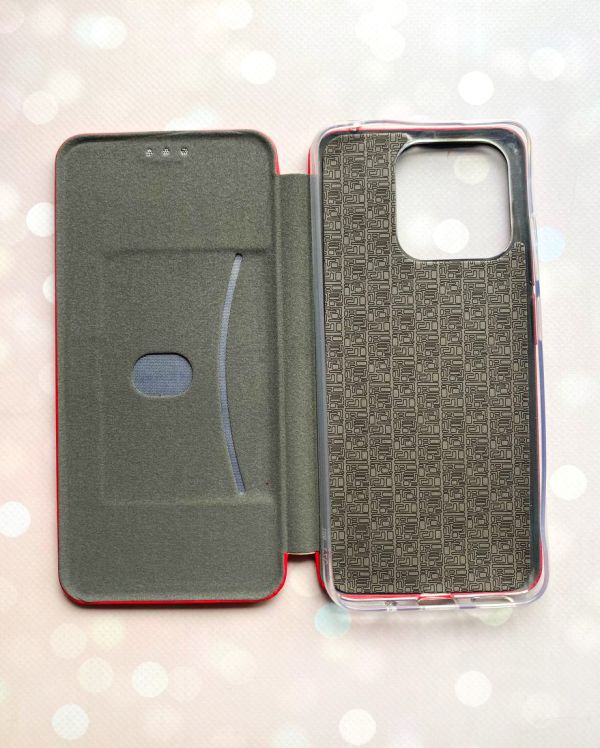 Чохол-книжка з малюнком для Xiaomi Redmi 12C Червоний :: Котик (принт 125)