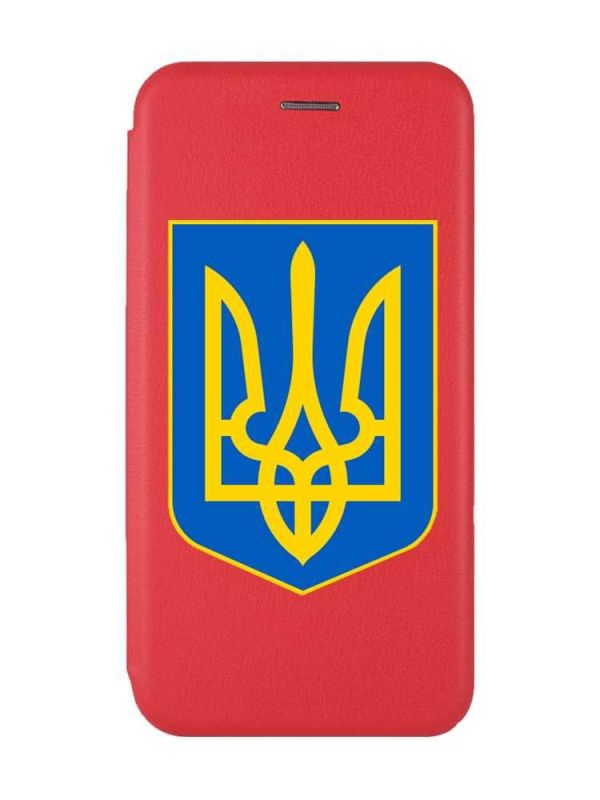 Чохол-книжка з малюнком для Xiaomi Redmi 12 Червоний :: Тризуб Україна (принт 256)