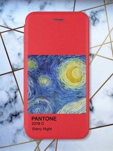 Чохол-книжка з малюнком для Xiaomi Redmi 12 Червоний :: Зоряна ніч (принт 82)