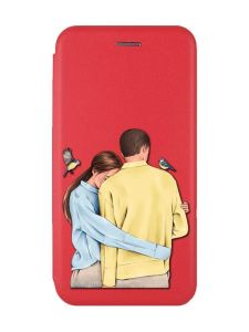 Чохол-книжка з малюнком для Xiaomi Redmi 12 Червоний :: Українська пара (принт 14)