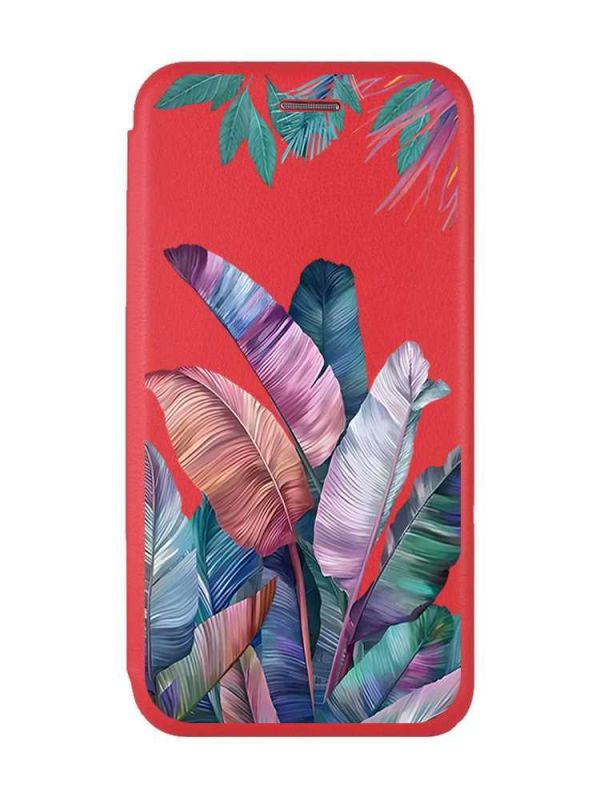 Чохол-книжка з малюнком для Xiaomi Redmi 12 Червоний :: Тропіки (принт 372)