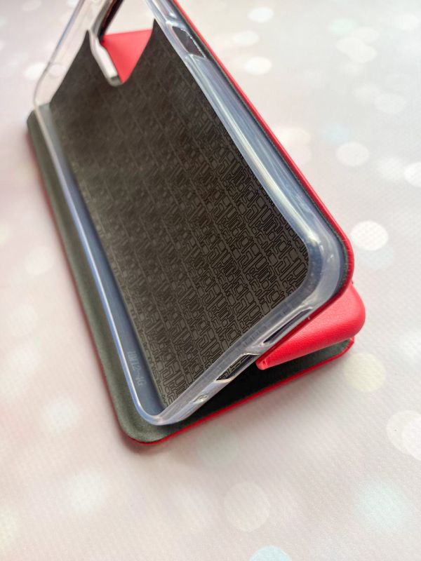 Чохол-книжка з малюнком для Xiaomi Redmi 12 Червоний :: Різнокольорові сердечка (принт 334)