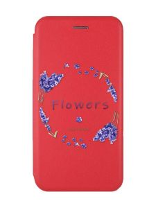 Чохол-книжка з малюнком для Xiaomi Redmi 12C Червоний :: Лавандовий віночок (принт 19)