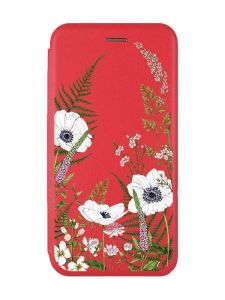 Чохол-книжка з малюнком для Xiaomi Redmi 12C Червоний :: Квіти польові (принт 363)