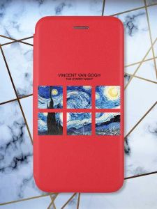 Чохол-книжка з малюнком для Xiaomi Redmi 12C Червоний :: Зоряна ніч (принт 83)