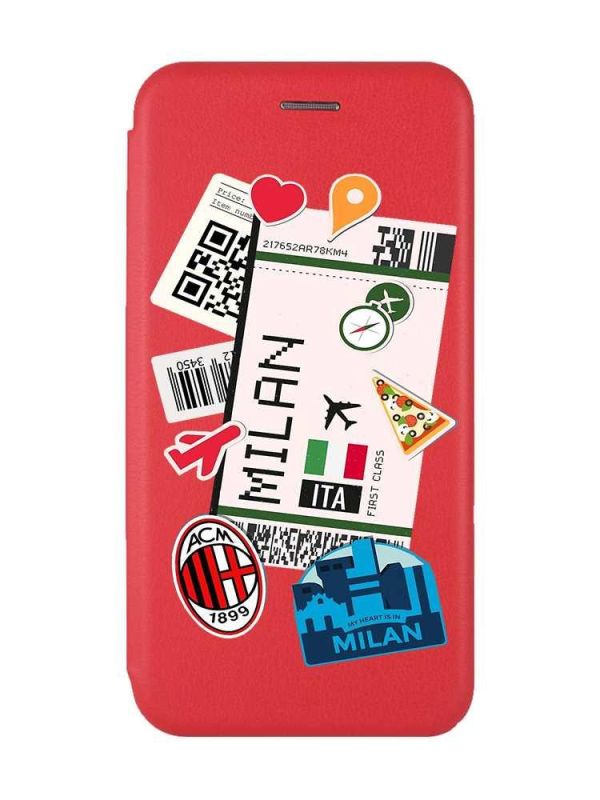 Чохол-книжка з малюнком для Xiaomi Redmi 12C Червоний :: Подорожі. Італія (принт 325)