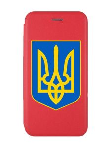 Чохол-книжка з малюнком для Xiaomi Redmi 12C Червоний :: Тризуб Україна (принт 256)