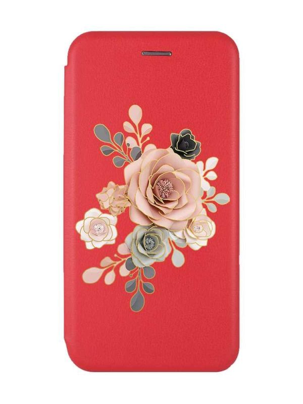 Чохол-книжка з малюнком для Xiaomi Redmi 12C Червоний :: Троянди (принт 275)