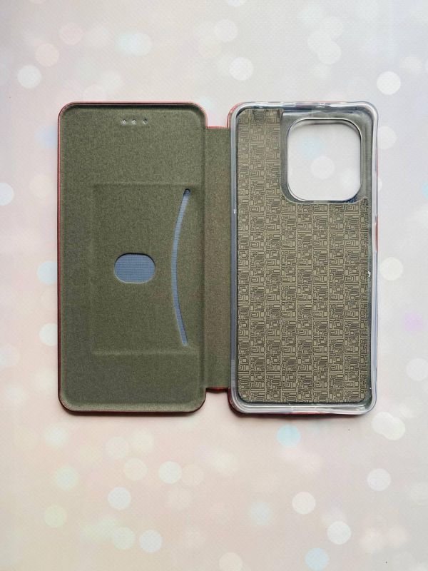 Чохол-книжка з малюнком для Xiaomi Redmi Note 13 4G Бордовий :: Дівчина з рюкзаком (принт 9)