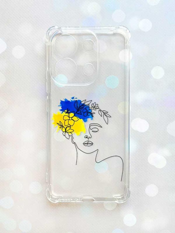 Чохол з потовщеними кутами на Xiaomi Redmi Note 13 4G :: Українка Арт (принт 3)