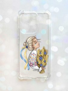 Чохол з потовщеними кутами на Xiaomi Redmi Note 13 4G :: Українка з колосками (принт 173)