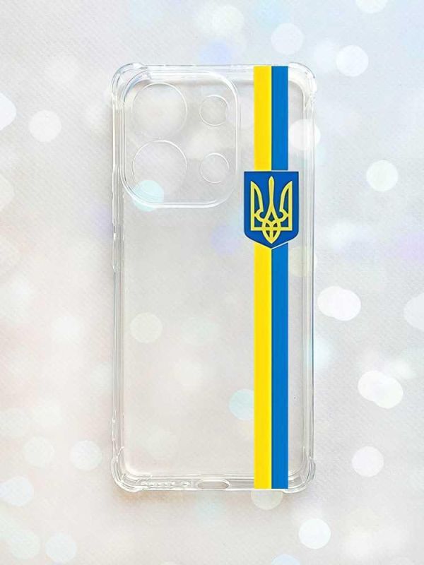 Чохол з потовщеними кутами на Xiaomi Redmi Note 13 4G :: Стрічка Україна (принт 253)