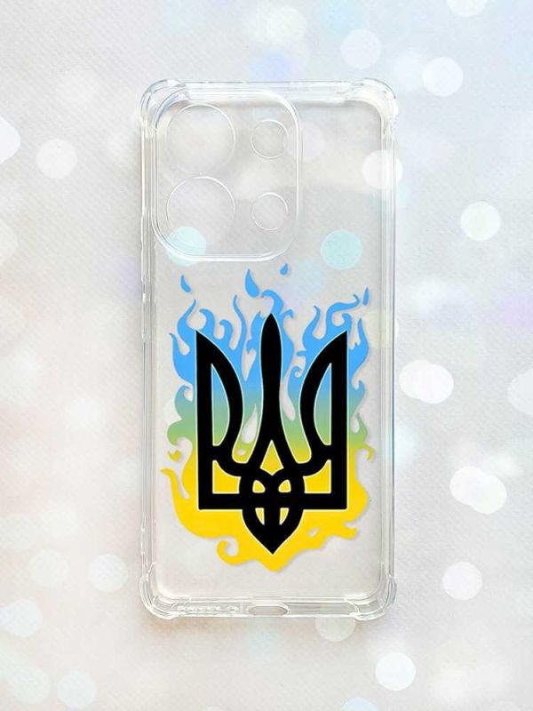 Чохол з потовщеними кутами на Xiaomi Redmi Note 13 4G :: Тризуб Полум'я (принт 257)
