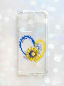 Чохол з потовщеними кутами на Xiaomi Redmi Note 13 4G :: Серце з соняхом. Україна (принт 260)