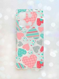 Чохол з потовщеними кутами на Xiaomi Redmi Note 13 4G :: Різнокольорові сердечка (принт 334)