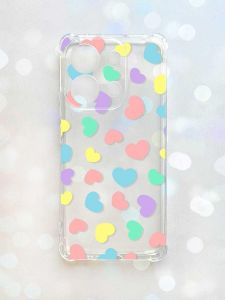 Чохол з потовщеними кутами на Xiaomi Redmi Note 13 4G :: Різнокольорові сердечка (принт 335)
