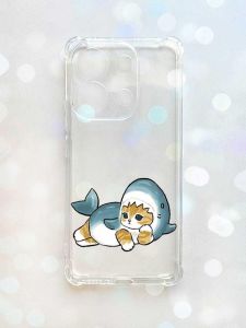 Чохол з потовщеними кутами на Xiaomi Redmi Note 13 4G :: Котик акула (принт 355)