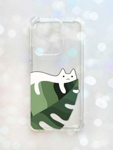 Чохол з потовщеними кутами на Xiaomi Redmi Note 13 4G :: Кіт на листку (принт 367)