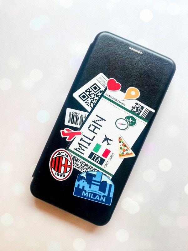 Чохол-книжка з малюнком для Xiaomi Redmi Note 11T Чорний :: Подорожі. Італія (принт 325)