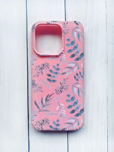 Матовий чохол на iPhone 15 Pro Рожевий :: Рослинний фон (принт 276)