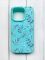 Матовий чохол на iPhone 15 Pro Бірюзовий :: Рослинний фон (принт 276)