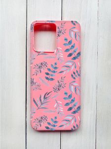 Матовий чохол на Xiaomi Redmi 12 Рожевий :: Рослинний фон (принт 276)