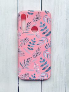 Матовий чохол на Xiaomi Redmi Note 8T Рожевий :: Рослинний фон (принт 276)