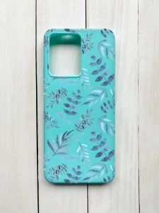 Матовий чохол на Xiaomi Redmi Note 12 Бірюзовий :: Рослинний фон (принт 276)