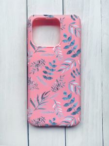 Матовий чохол на Xiaomi Redmi 12C Рожевий :: Рослинний фон (принт 276)