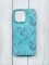 Матовий чохол на iPhone 15 Pro Max Бірюзовий :: Рослинний фон (принт 276)