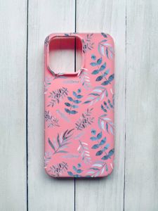 Матовий чохол на iPhone 15 Pro Max Рожевий :: Рослинний фон (принт 276)