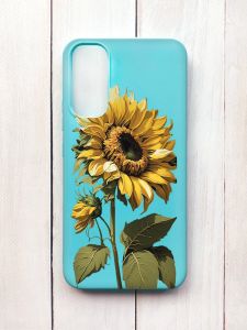 Матовий чохол на Samsung A34 5G Бірюзовий :: Соняшник (принт 274)