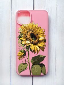 Матовий чохол на iPhone 15 Plus Рожевий :: Соняшник (принт 274)