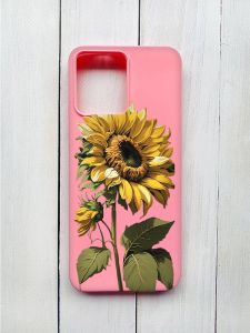 Матовий чохол на Xiaomi Redmi 12 Рожевий :: Соняшник (принт 274)