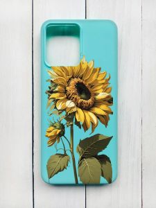 Матовий чохол на Xiaomi Redmi 12 Бірюзовий :: Соняшник (принт 274)