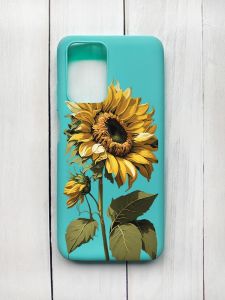 Матовий чохол на Xiaomi Redmi 10 Бірюзовий :: Соняшник (принт 274)