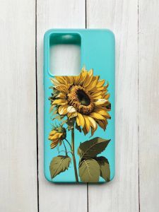 Матовий чохол на Xiaomi Redmi Note 12 Бірюзовий :: Соняшник (принт 274)