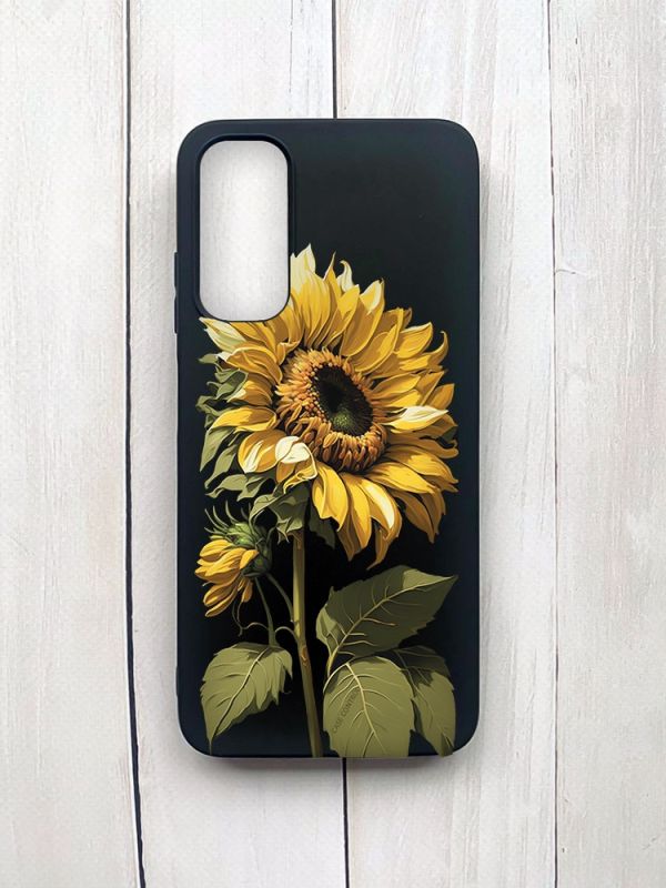 Матовий чохол на Samsung Galaxy A05s (A057) Чорний :: Соняшник (принт 274)