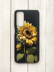 Матовий чохол на Samsung Galaxy M54 Чорний :: Соняшник (принт 274)