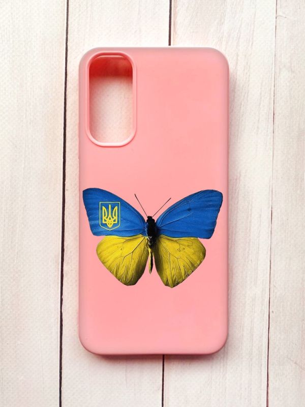 Матовий чохол на Samsung A34 5G Рожевий :: Метелик Україна (принт 255)