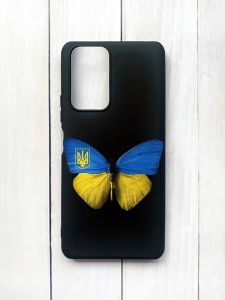 Матовий чохол на Xiaomi Redmi Note 10 Pro/10 Pro Max Чорний :: Метелик Україна (принт 255)