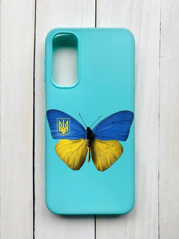Матовий чохол на Samsung Galaxy A24 Бірюзовий :: Метелик Україна (принт 255)