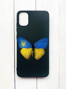 Матовий чохол на Samsung Galaxy A05 (A055) Чорний :: Метелик Україна (принт 255)