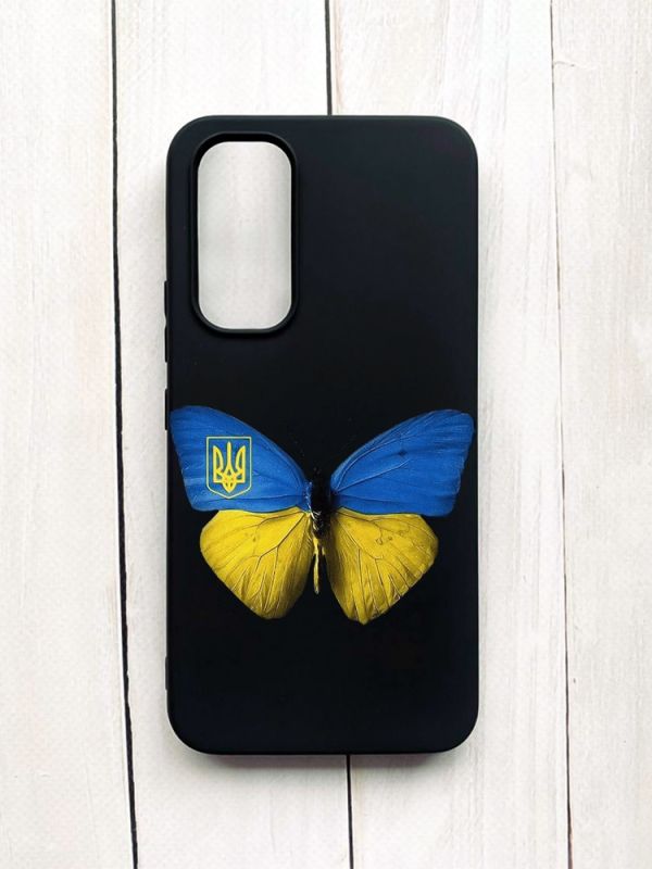 Матовий чохол на Samsung Galaxy A54 5G (A546) Чорний :: Метелик Україна (принт 255)