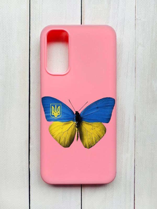 Матовий чохол на Samsung Galaxy A14 5G Рожевий :: Метелик Україна (принт 255)
