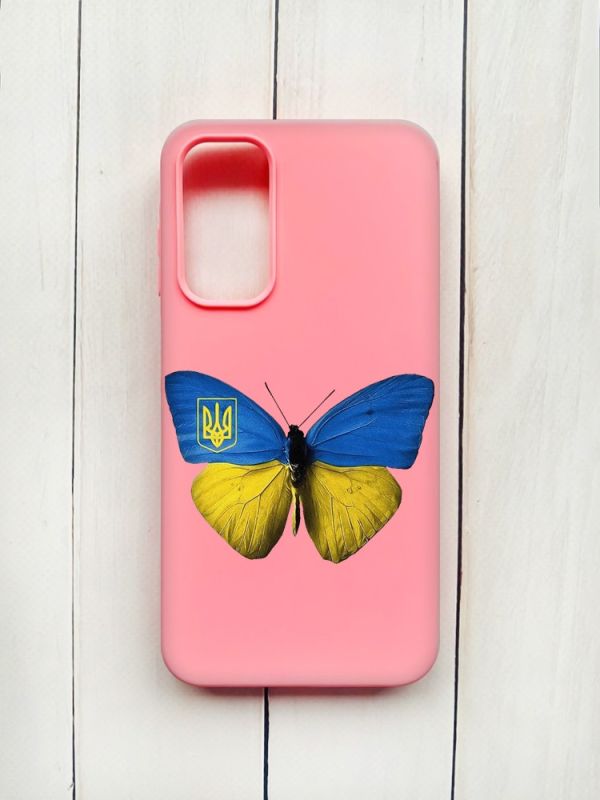 Матовий чохол на Samsung Galaxy A15 (A155) Рожевий :: Метелик Україна (принт 255)