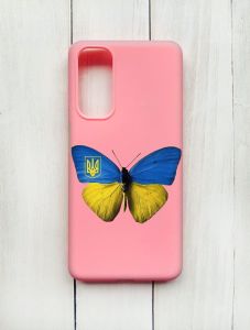 Матовий чохол на Samsung Galaxy M54 Рожевий :: Метелик Україна (принт 255)