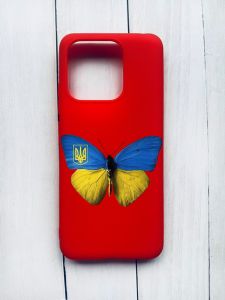 Матовий чохол на Xiaomi Redmi 12C Червоний :: Метелик Україна (принт 255)