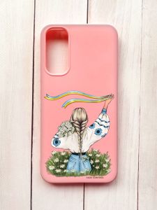 Матовий чохол на Samsung A34 5G Рожевий :: Дівчина зі стрічкою (принт 17)